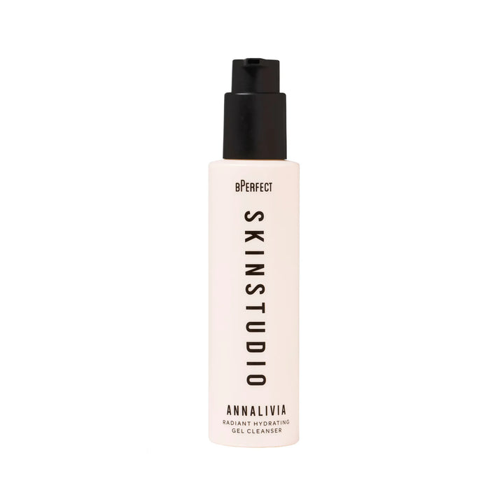 Annalivia Skin Studio bottle with black pump on a white background