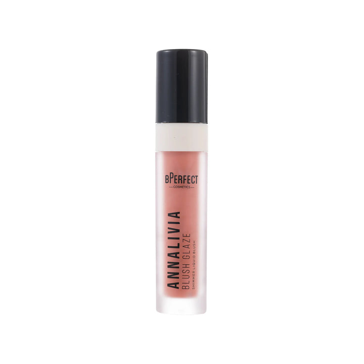 Annalivia blush glaze with black cap and BPerfect branding on a white background