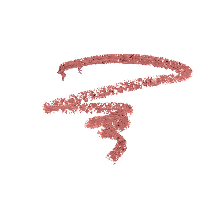 Pink lipstick swatch on a white background