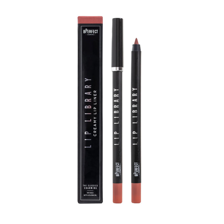 BPerfect Lip Library creamy lip liner and packaging on a white background