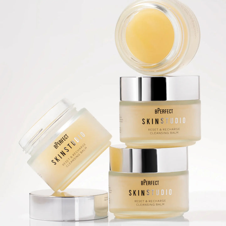 BPerfect Skin Studio skincare products on a white background