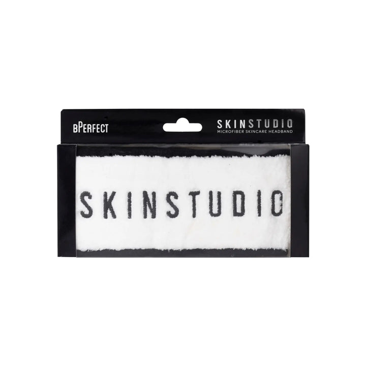 Skin Studio microfiber skin care headband in packaging with BPerfect branding.