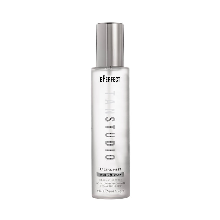 BPerfect Tan Studio Facial Mist bottle on a white background